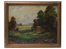 AMERICAN OIL PAINTING LANDSCAPE BY JOSEPH SLOMAN