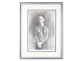 AMERICAN ETCHING GIRL PORTRAIT BY RAPHAEL SOYER