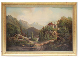 AN OIL PAINTING LANDSCAPE SIGNED BY A GOLDBERG