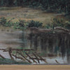 A VINTAGE FRAMED OIL ON PAPER LANDSCAPE PAINTING PIC-4