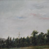 A VINTAGE FRAMED OIL ON PAPER LANDSCAPE PAINTING PIC-3