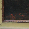 A VINTAGE SIGNED OIL PAINTING OF A LAKESIDE HOUSE PIC-4