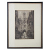 AN ETCHING OF A STREET BY EDGAR YAEGER PIC-0