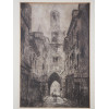 AN ETCHING OF A STREET BY EDGAR YAEGER PIC-1