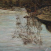 AN OIL PAINTING OF A RIVER AND WOODS EARLY 20TH C PIC-3