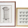 PAIR OF ANTIQUE ARCHITECTURAL DESIGN PRINTS 19 C. PIC-0