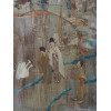 A LARGE VINTAGE CHINESE PAINTING ON A WOOD BOARD PIC-2