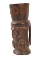 AFRICAN HAND CARVED WOODEN KUBA CEREMONIAL CUP