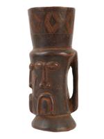 AFRICAN HAND CARVED WOODEN KUBA CEREMONIAL CUP