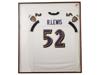 RAY LEWIS SIGNED BALTIMORE RAVENS FRAMED JERSEY PIC-0