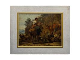 ANTIQUE 19TH C CONTINENTAL SCHOOL OIL PAINTING