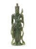 CHINESE BUDDHIST CARVED GREEN JADE FEMALE FIGURINE PIC-0