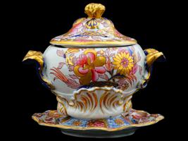 EARLY 19TH CEN ENGLISH PORCELAIN SAUCE TUREEN SET