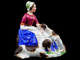 ANTIQUE VIEUX PARIS STYLE FIGURAL PORCELAIN INKWELL