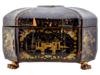 ANTIQUE 19TH CENTURY CHINESE EXPORT PAINTED LEATHER BOX PIC-2