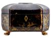 ANTIQUE 19TH CENTURY CHINESE EXPORT PAINTED LEATHER BOX PIC-4