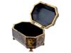 ANTIQUE 19TH CENTURY CHINESE EXPORT PAINTED LEATHER BOX PIC-1