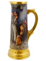 ANTIQUE TRESSEMANN AND VOGT LIMOGES PORCELAIN BEER JUG
