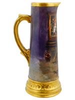 ANTIQUE TRESSEMANN AND VOGT LIMOGES PORCELAIN BEER JUG