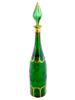 ANTIQUE BOHEMIAN GREEN GLASS WINE DECANTER WITH STOPPER PIC-0