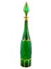 ANTIQUE BOHEMIAN GREEN GLASS WINE DECANTER WITH STOPPER PIC-1