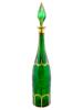 ANTIQUE BOHEMIAN GREEN GLASS WINE DECANTER WITH STOPPER PIC-3