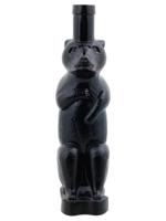 VINTAGE BLACK ART GLASS BEAR SCULPTURAL BOTTLE