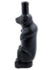 VINTAGE BLACK ART GLASS BEAR SCULPTURAL BOTTLE PIC-2