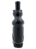 VINTAGE BLACK ART GLASS BEAR SCULPTURAL BOTTLE