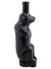 VINTAGE BLACK ART GLASS BEAR SCULPTURAL BOTTLE PIC-4