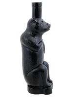VINTAGE BLACK ART GLASS BEAR SCULPTURAL BOTTLE