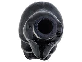 VINTAGE BLACK ART GLASS BEAR SCULPTURAL BOTTLE