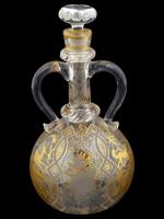 MAMLUK REVIVAL STYLE GILDED GLASS PITCHER W STOPPER