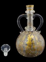 MAMLUK REVIVAL STYLE GILDED GLASS PITCHER W STOPPER