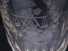 MASONIC ETCHED INITIALS CLEAR GLASS WINE GOBLET PIC-9