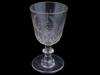 MASONIC ETCHED INITIALS CLEAR GLASS WINE GOBLET PIC-1