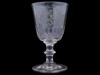 MASONIC ETCHED INITIALS CLEAR GLASS WINE GOBLET PIC-0