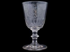 MASONIC ETCHED INITIALS CLEAR GLASS WINE GOBLET