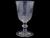 MASONIC ETCHED INITIALS CLEAR GLASS WINE GOBLET PIC-3