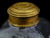 ANTIQUE RIBBED DESIGN GLASS TEA CADDY WITH BRASS LID PIC-10