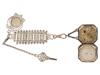 RUSSIAN SILVER FOB DIAMOND WATCH AND CHATELAINE SET PIC-3