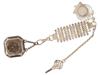 RUSSIAN SILVER FOB DIAMOND WATCH AND CHATELAINE SET PIC-2