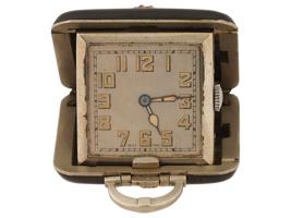 RUSSIAN ART DECO SILVER ENAMEL DIAMOND POCKET WATCH