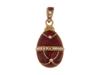 RUSSIAN SILVER ENAMEL EGG PENDANT W RHINESTONES IN BOX PIC-1