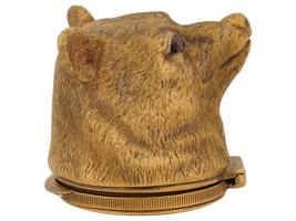 RUSSIAN GILT SILVER WITH DIAMONDS BEAR PILL BOX