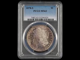 ANTIQUE AMERICAN 1878 S MORGAN SILVER DOLLAR GRADED