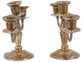 PAIR OF VINTAGE STERLING SILVER CANDELABRAS