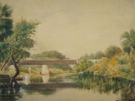ANTIQUE AMERICAN WATERCOLOR PAINTING BY WALT MCDOUGALL