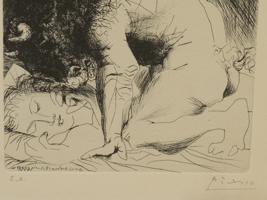 ETCHING MINOTAUR SLEEPING GIRL BY PABLO PICASSO