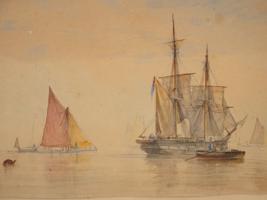 ALFRED HERBERT BRITISH SEASCAPE WATERCOLOR PAINTING